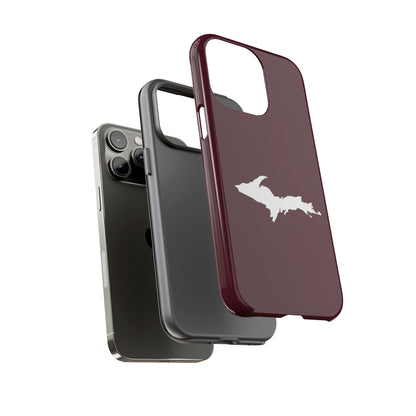 Michigan Upper Peninsula Tough Phone Case (Old Mission Burgundy w/ UP Outline) | Apple iPhone