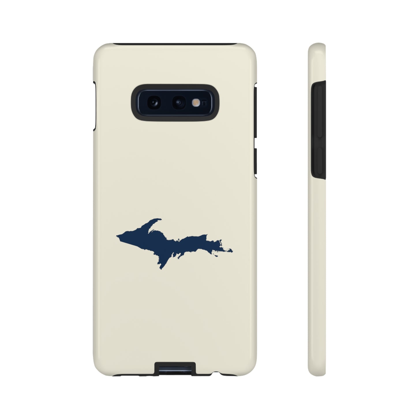 Michigan Upper Peninsula Tough Phone Case (Ivory w/ Navy UP Outline) | Samsung & Pixel Android