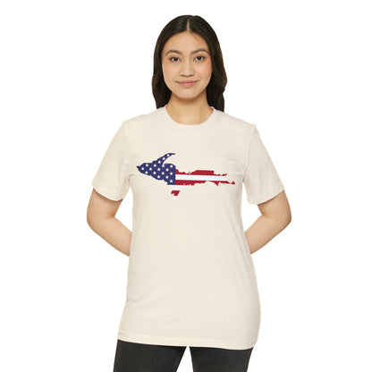 Michigan Upper Peninsula T-Shirt (w/ UP USA Flag) | Unisex Recycled Organic