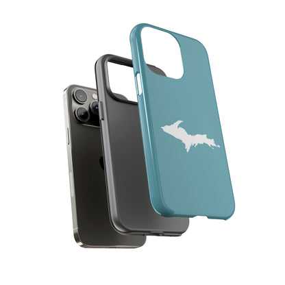 Michigan Upper Peninsula Tough Phone Case (Lake Huron Blue w/ UP Outline) | Apple iPhone