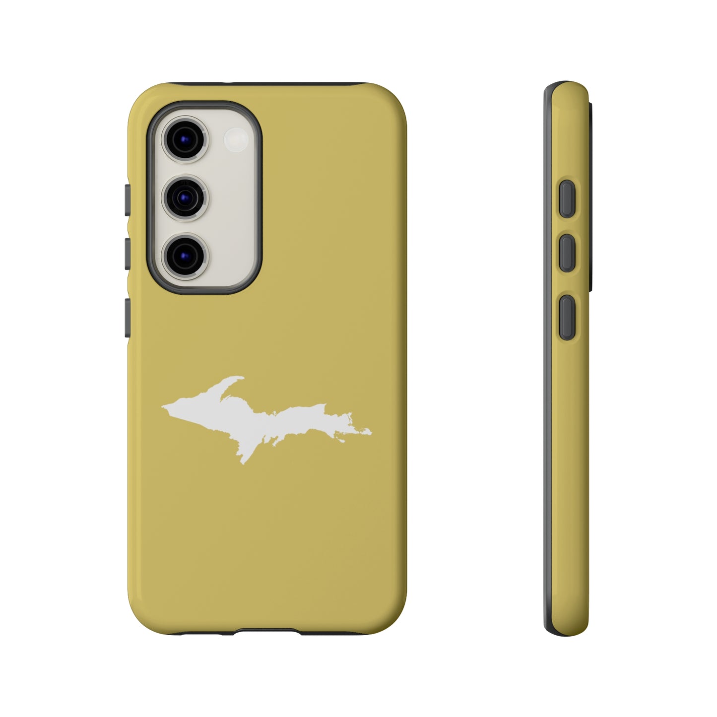 Michigan Upper Peninsula Tough Phone Case (Plum Yellow w/ UP Outline) | Samsung & Pixel Android