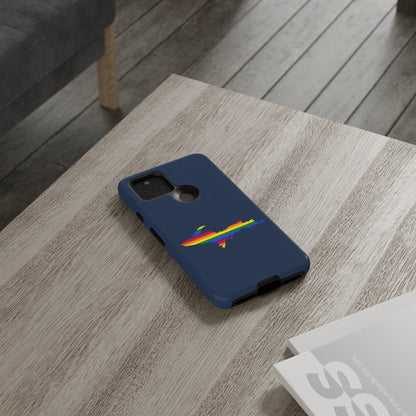 Michigan Upper Peninsula Tough Phone Case (Navy w/ UP Pride Flag Outline) | Samsung & Pixel Android