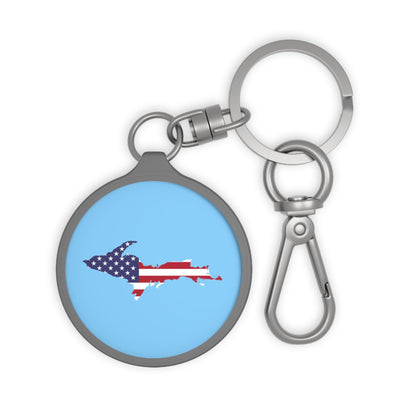 Michigan Upper Peninsula Keyring (w/ UP USA Flag) | DTW Blue