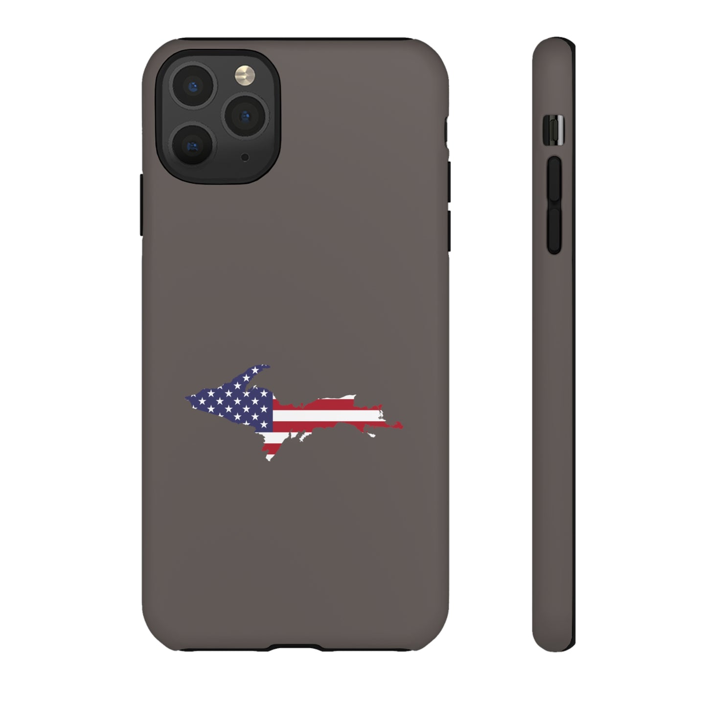 Michigan Upper Peninsula Tough Phone Case (Warren Tank Grey w/ UP USA Outline) | Apple iPhone