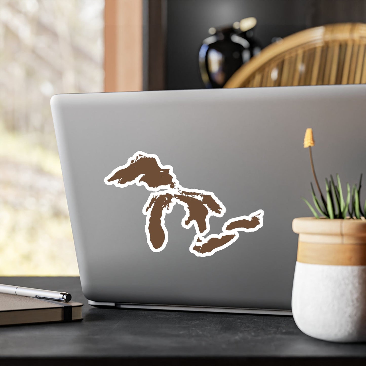 Great Lakes Kiss-Cut Windshield Decal | Coffee Color