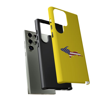 Michigan Upper Peninsula Tough Phone Case (Gadsen Yellow w/ UP USA Flag Outline) | Samsung & Pixel Android