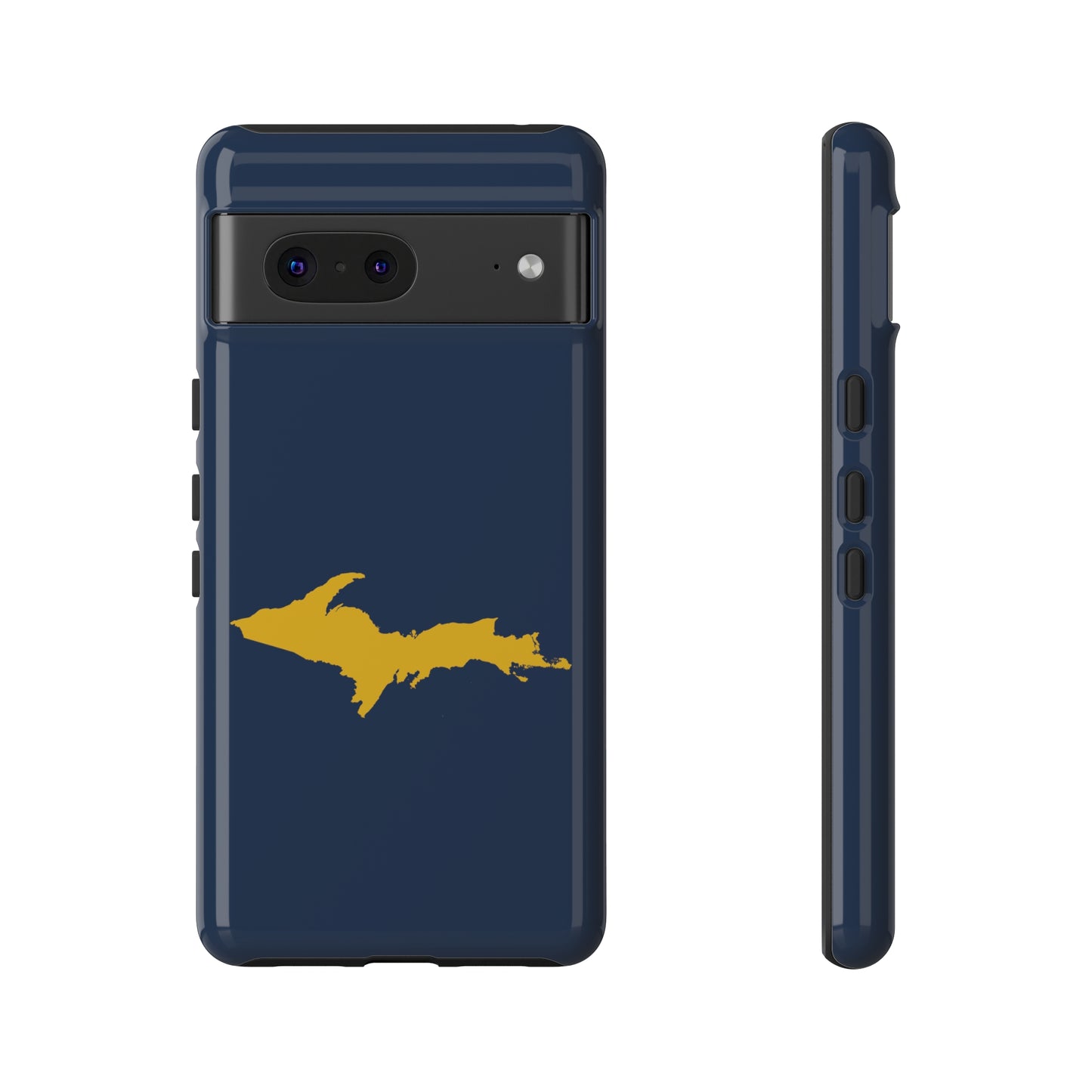 Michigan Upper Peninsula Tough Phone Case (Navy w/ Gold UP Outline) | Samsung & Pixel Android