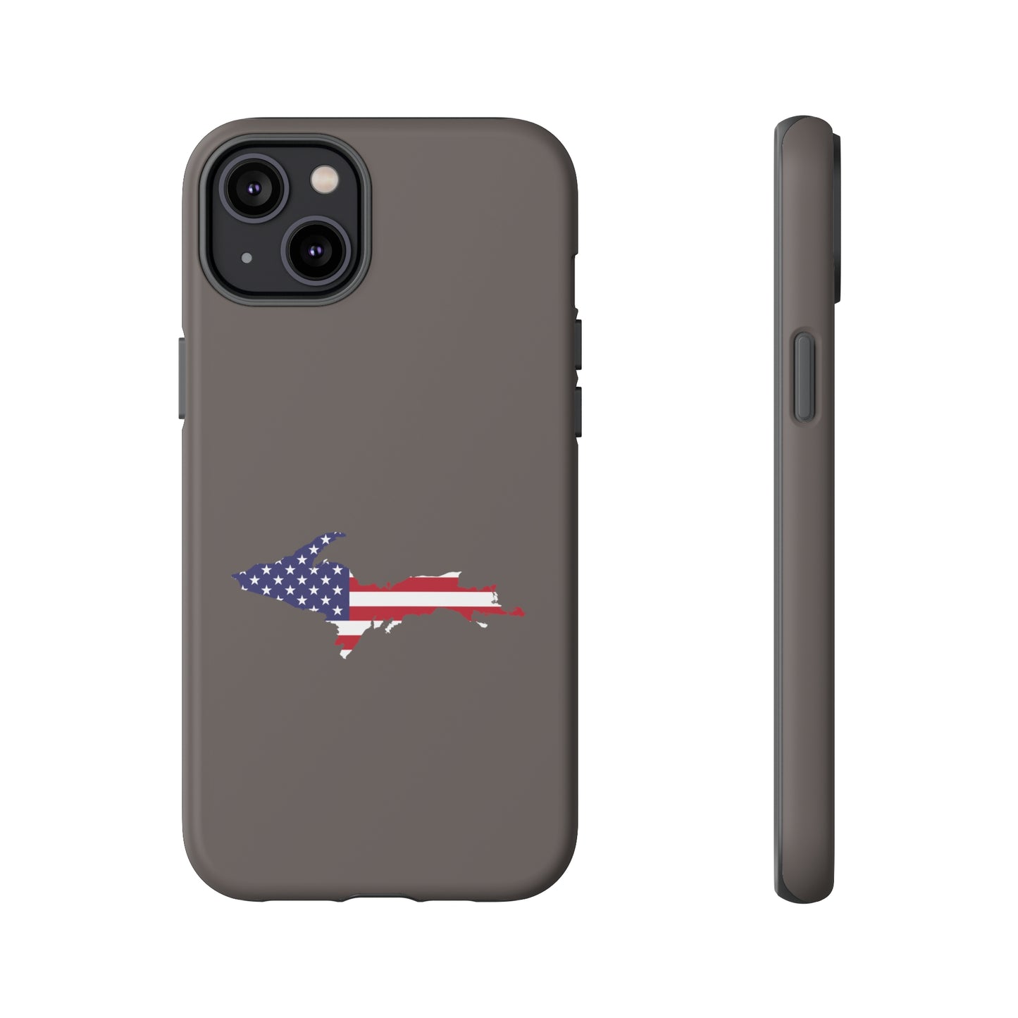 Michigan Upper Peninsula Tough Phone Case (Warren Tank Grey w/ UP USA Outline) | Apple iPhone