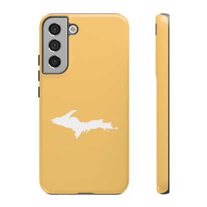 Michigan Upper Peninsula Tough Phone Case (Citrine Color w/ UP Outline) | Samsung & Pixel Android