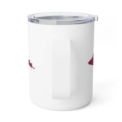 Michigan Upper Peninsula Insulated Mug (Ruby Red Outline) | 10oz