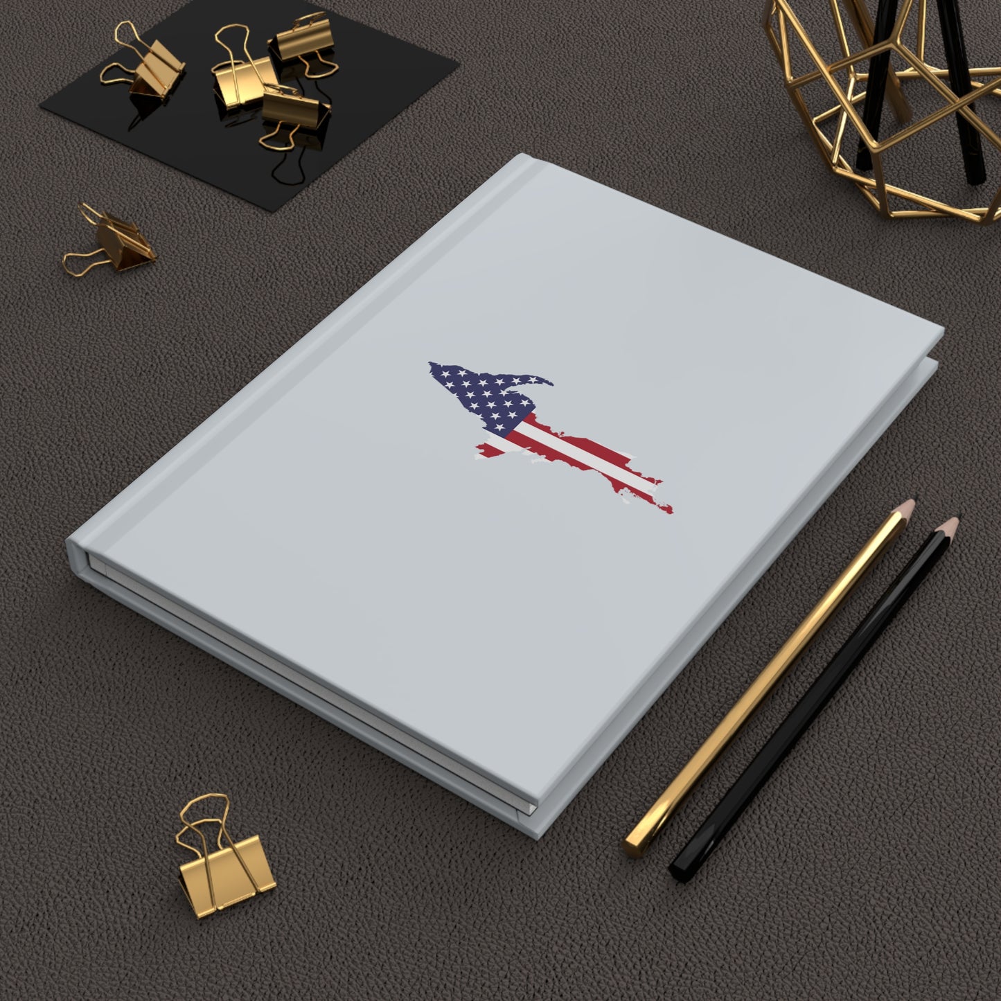 Michigan Upper Peninsula Hardcover Journal (w/ UP USA Flag) | Ruled - Gossy White