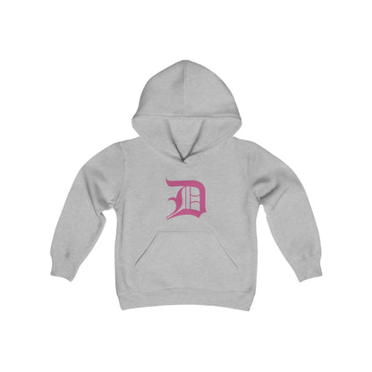 Detroit 'Old English D' Hoodie (Apple Blossom Pink) | Unisex Youth