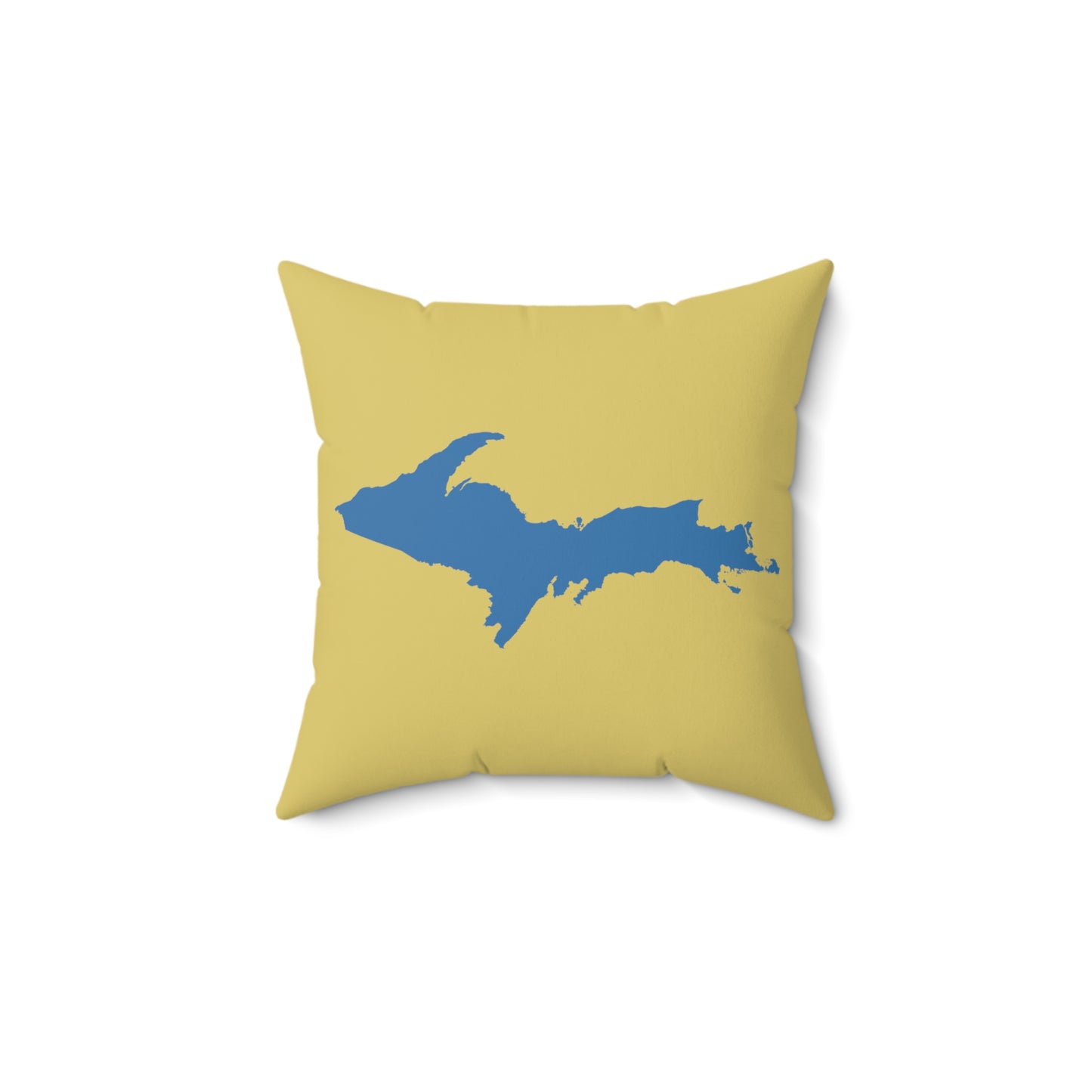 Michigan Upper Peninsula Accent Pillow (w/ UP Outline) | Plum Yellow