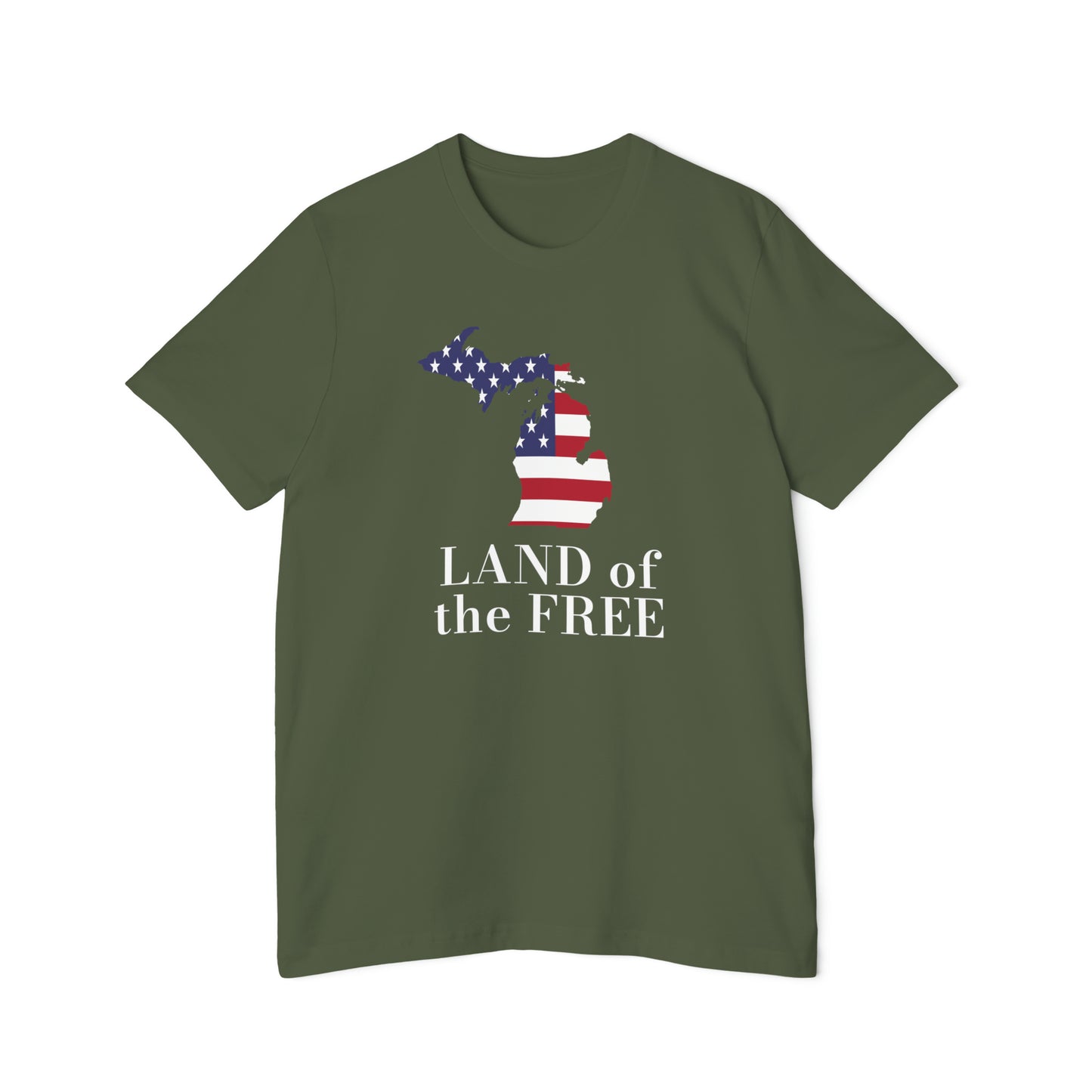 'Land of the Free' T-Shirt (w/ MI USA Flag) | Made in USA