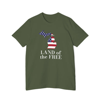 'Land of the Free' T-Shirt (w/ MI USA Flag) | Made in USA