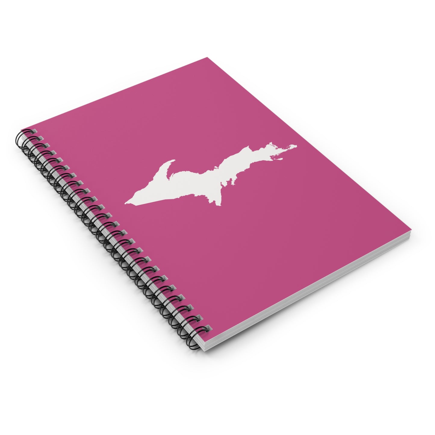 Michigan Upper Peninsula Spiral Notebook (w/ UP Outline) | Apple Blossom Pink