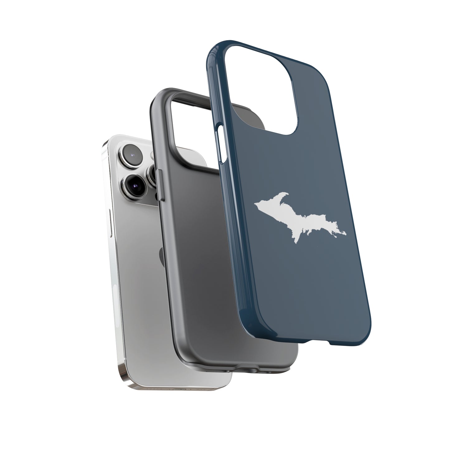 Michigan Upper Peninsula Tough Phone Case ('37 Caddie Cavalier Blue w/ UP Outline) | Apple iPhone