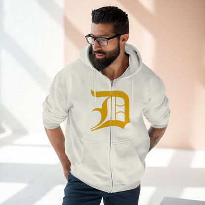 Detroit 'Old English D' Hoodie (Full-Body Gold) | Unisex Full Zip