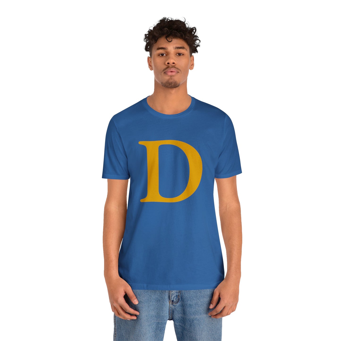 Detroit 'Old French D' T-Shirt (Gold Full Body Outline) | Unisex Standard Fit