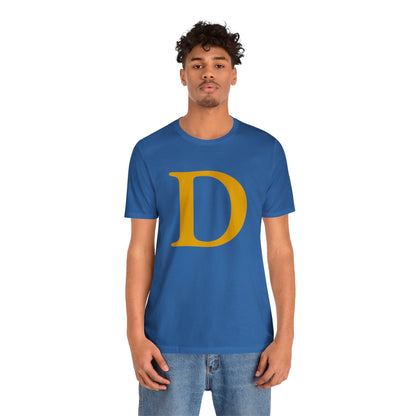 Detroit 'Old French D' T-Shirt (Gold Full Body Outline) | Unisex Standard Fit