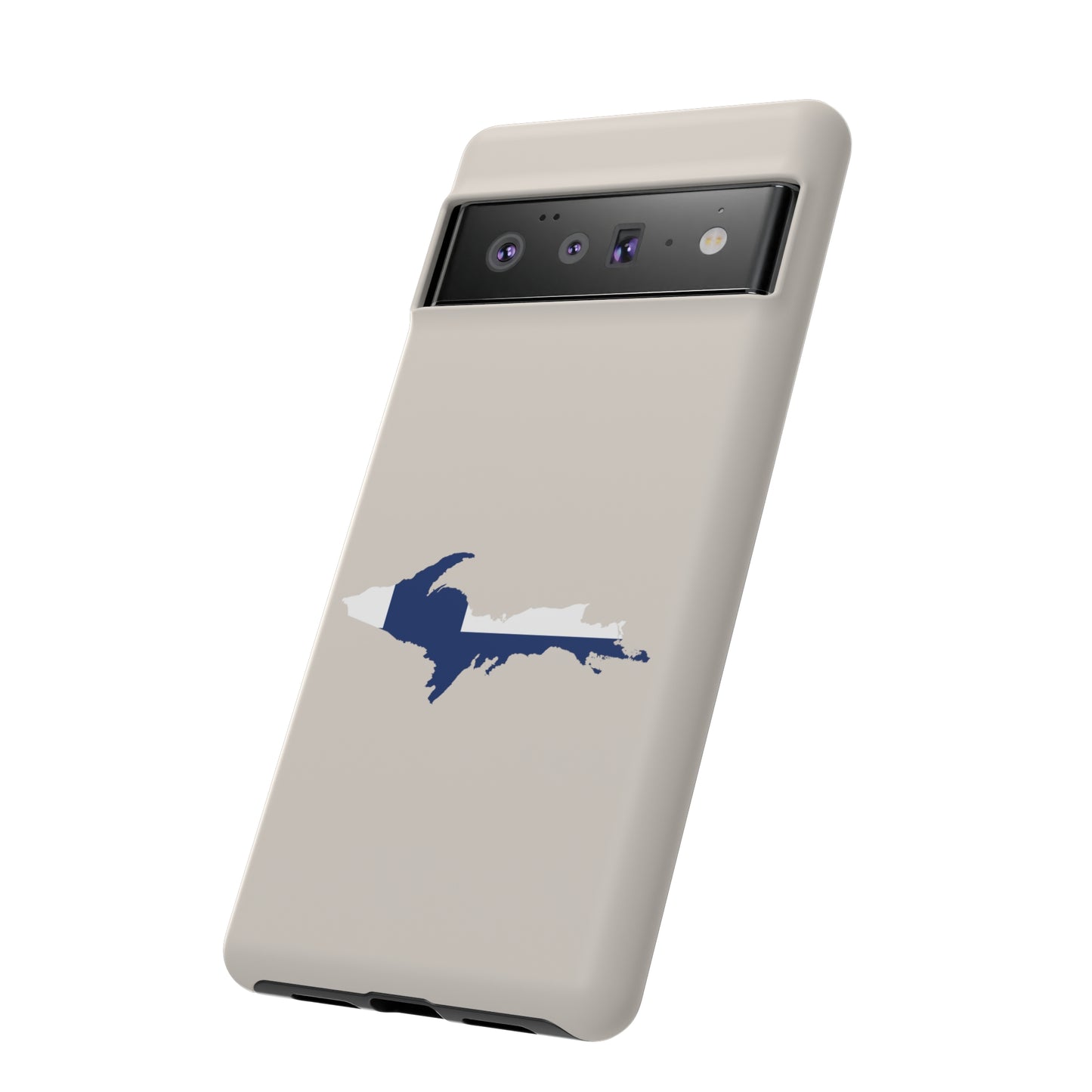 Michigan Upper Peninsula Tough Phone Case (w/ UP Finland Flag Outline) | Samsung & Pixel Android