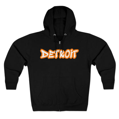 'Detroit' Hoodie (Orange Tag Font) | Unisex Full Zip