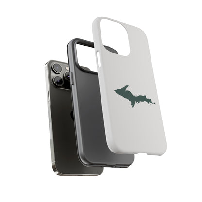 Michigan Upper Peninsula Tough Phone Case (Birch Bark White w/ Green UP Outline) | Apple iPhone