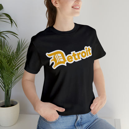 'Detroit' T-Shirt (Gold w/ Old English 'D') | Unisex Standard