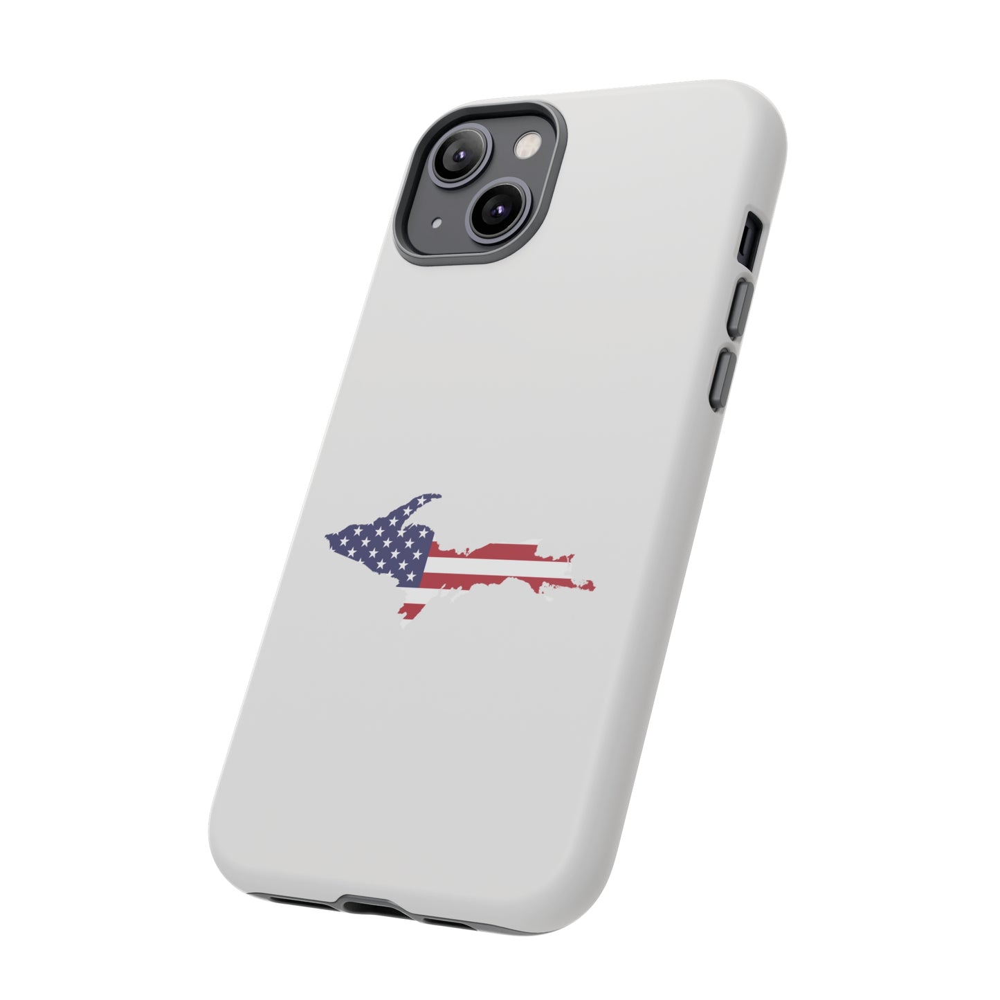 Michigan Upper Peninsula Tough Phone Case (Birch Bark White w/ UP USA Outline) | Apple iPhone