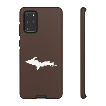 Michigan Upper Peninsula Tough Phone Case (Hickory Color w/ UP Outline) | Samsung & Pixel Android