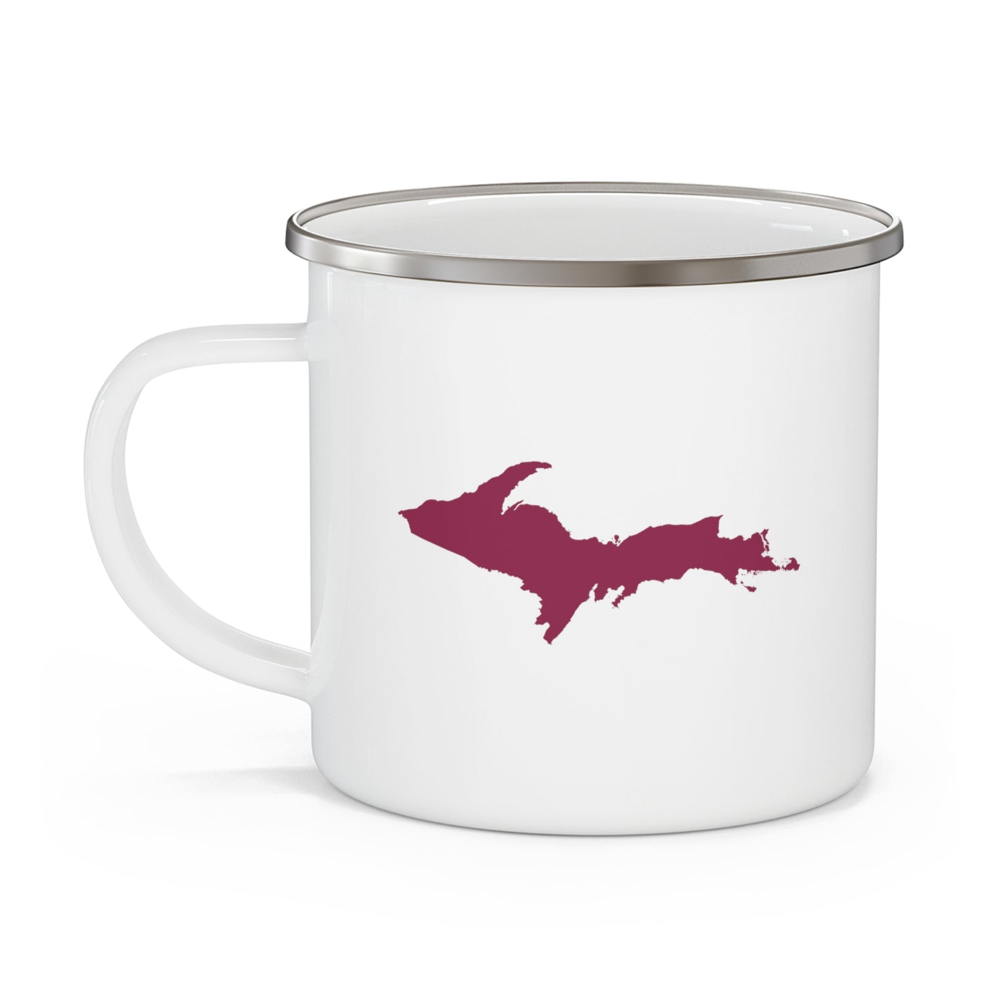 Michigan Upper Peninsula Camping Mug (Ruby Red Outline) | 12oz