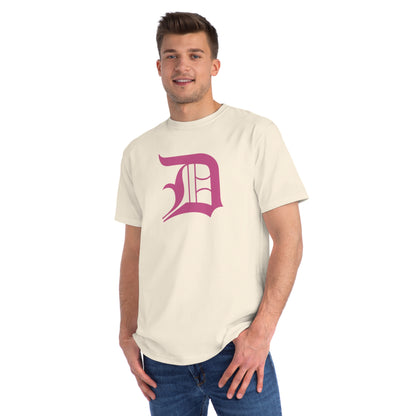 Detroit 'Old English D' T-Shirt (Apple Blossom Pink) | Unisex Organic