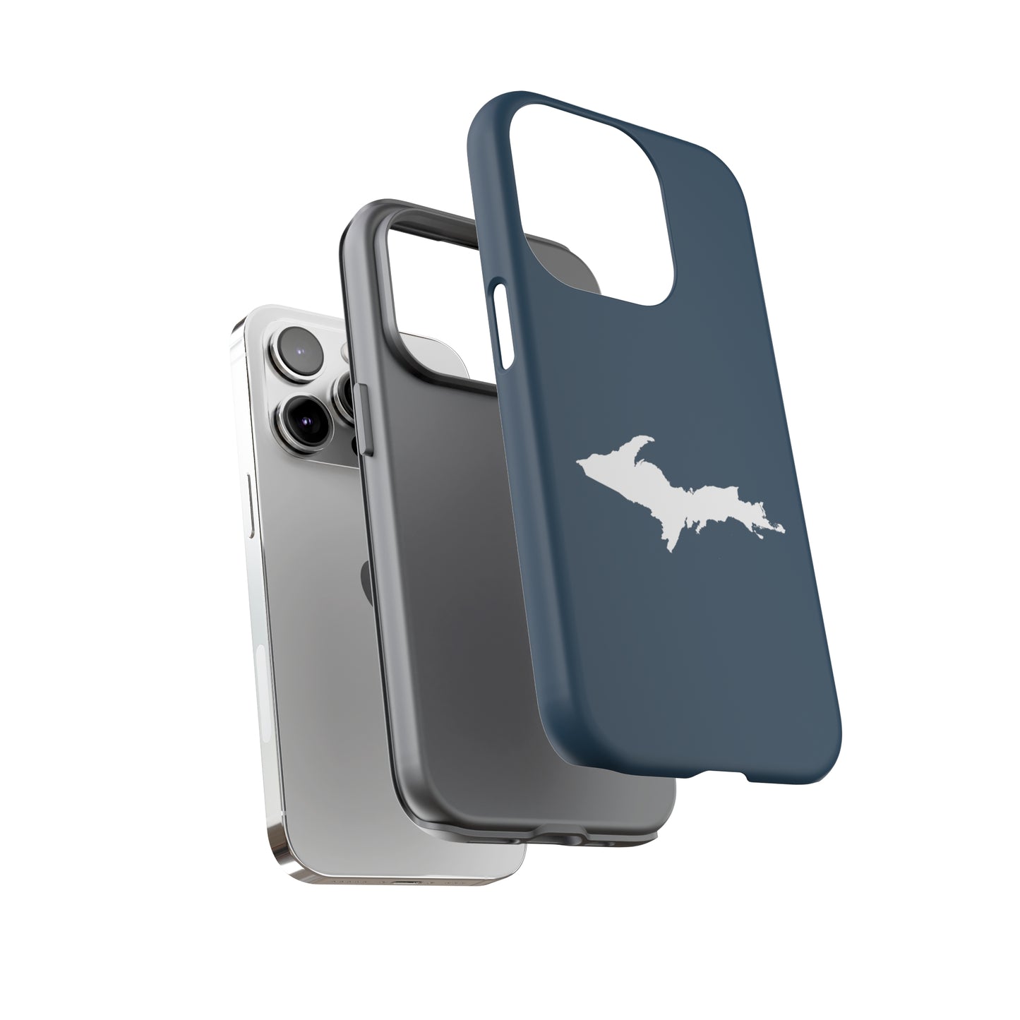 Michigan Upper Peninsula Tough Phone Case ('37 Caddie Cavalier Blue w/ UP Outline) | Apple iPhone