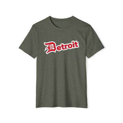 'Detroit' T-Shirt (Aliform Red Old English 'D') | Unisex Recycled Organic