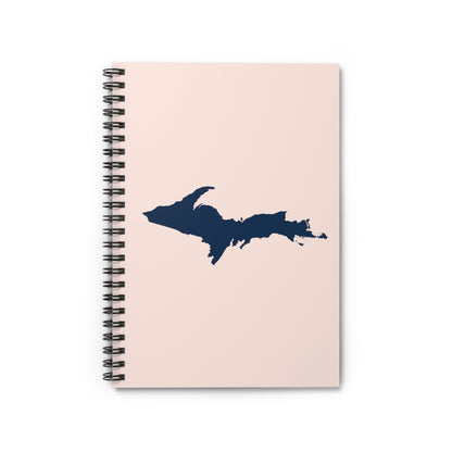 Michigan Upper Peninsula Spiral Notebook (w/ UP Outline) | Champagne Pink