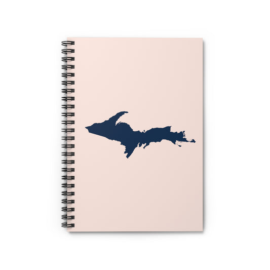 Michigan Upper Peninsula Spiral Notebook (w/ UP Outline) | Champagne Pink