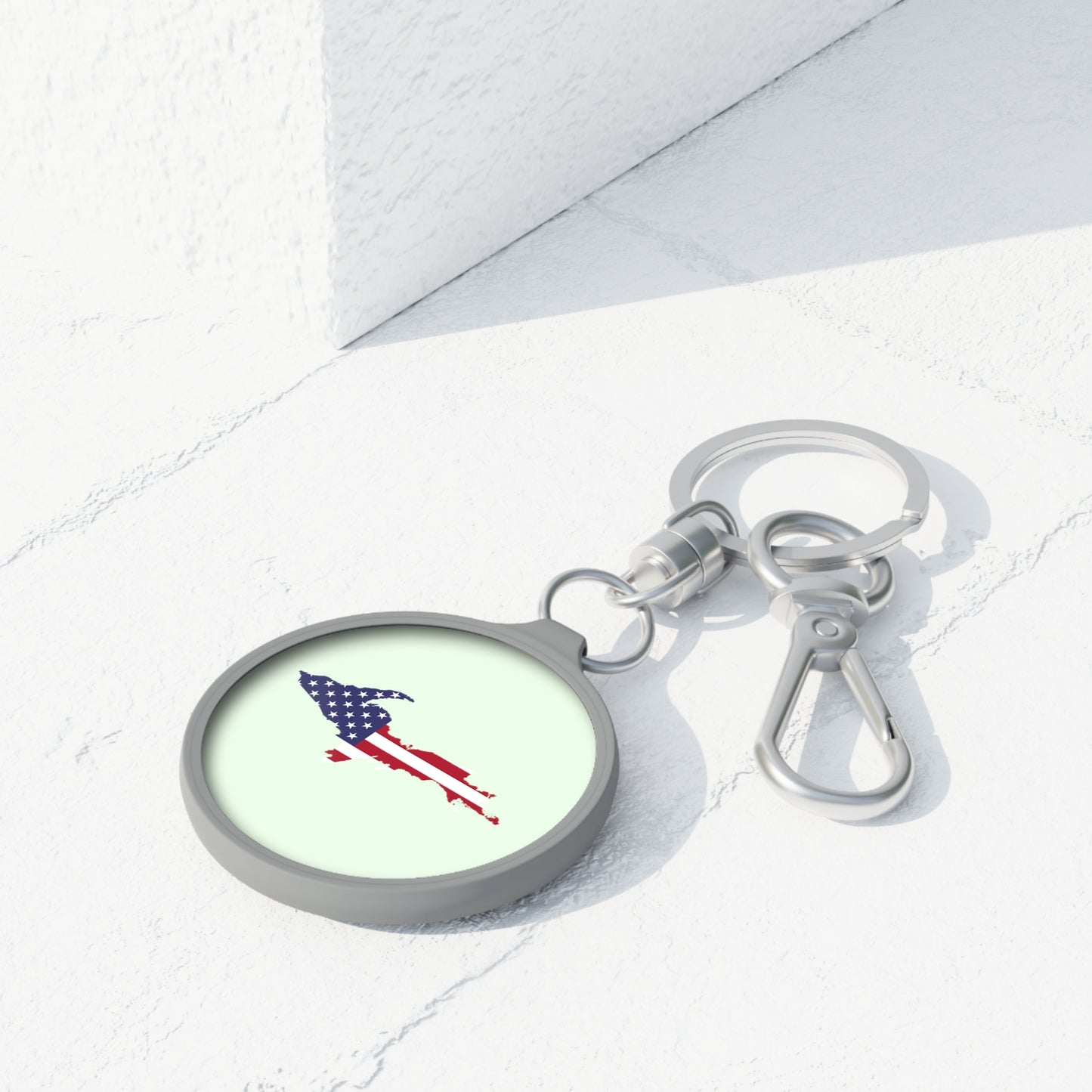 Michigan Upper Peninsula Keyring (w/ UP USA Flag) | Dew Green