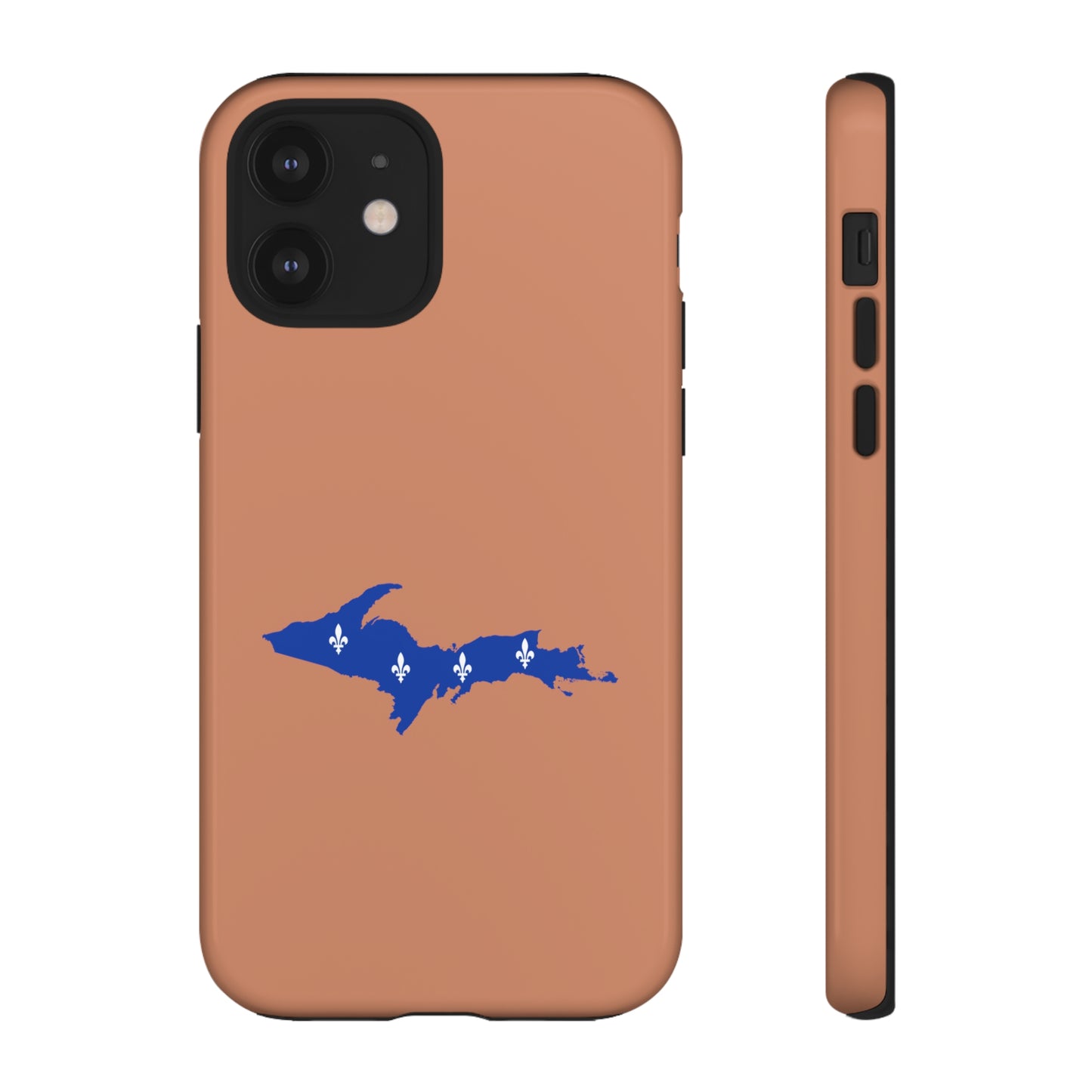 Michigan Upper Peninsula Tough Phone Case (Copper Color w/ UP Quebec Flag Outline) | Apple iPhone