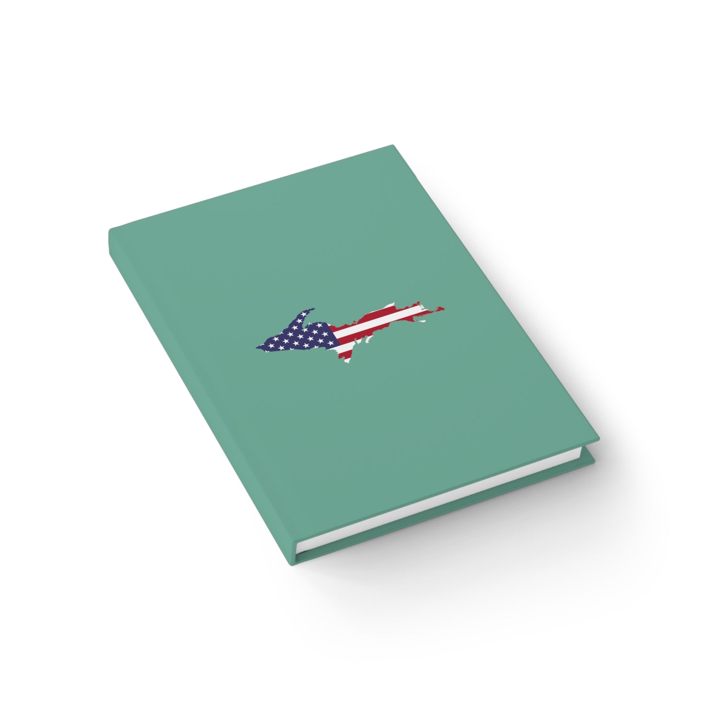 Michigan Upper Peninsula Blank Sketchbook (w/ UP USA Flag) | Metallic Mint Green