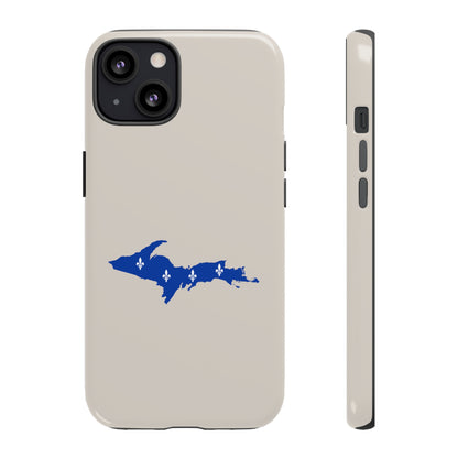 Michigan Upper Peninsula Tough Phone Case (Canvas Color w/ UP Quebec Flag Outline) | Apple iPhone