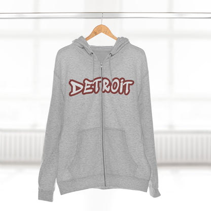 'Detroit' Hoodie (Ore Dock Red Tag Font) | Unisex Full Zip