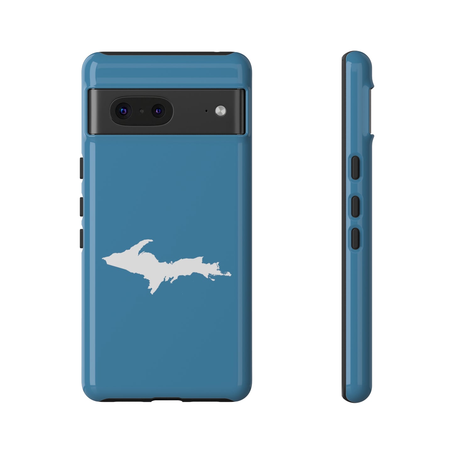 Michigan Upper Peninsula Tough Phone Case (Lake Michigan Blue w/ UP Outline) | Samsung & Pixel Android