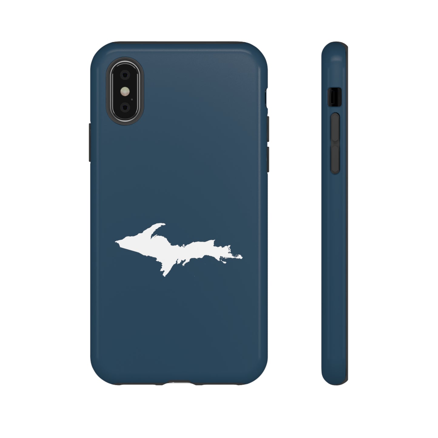 Michigan Upper Peninsula Tough Phone Case ('37 Caddie Cavalier Blue w/ UP Outline) | Apple iPhone