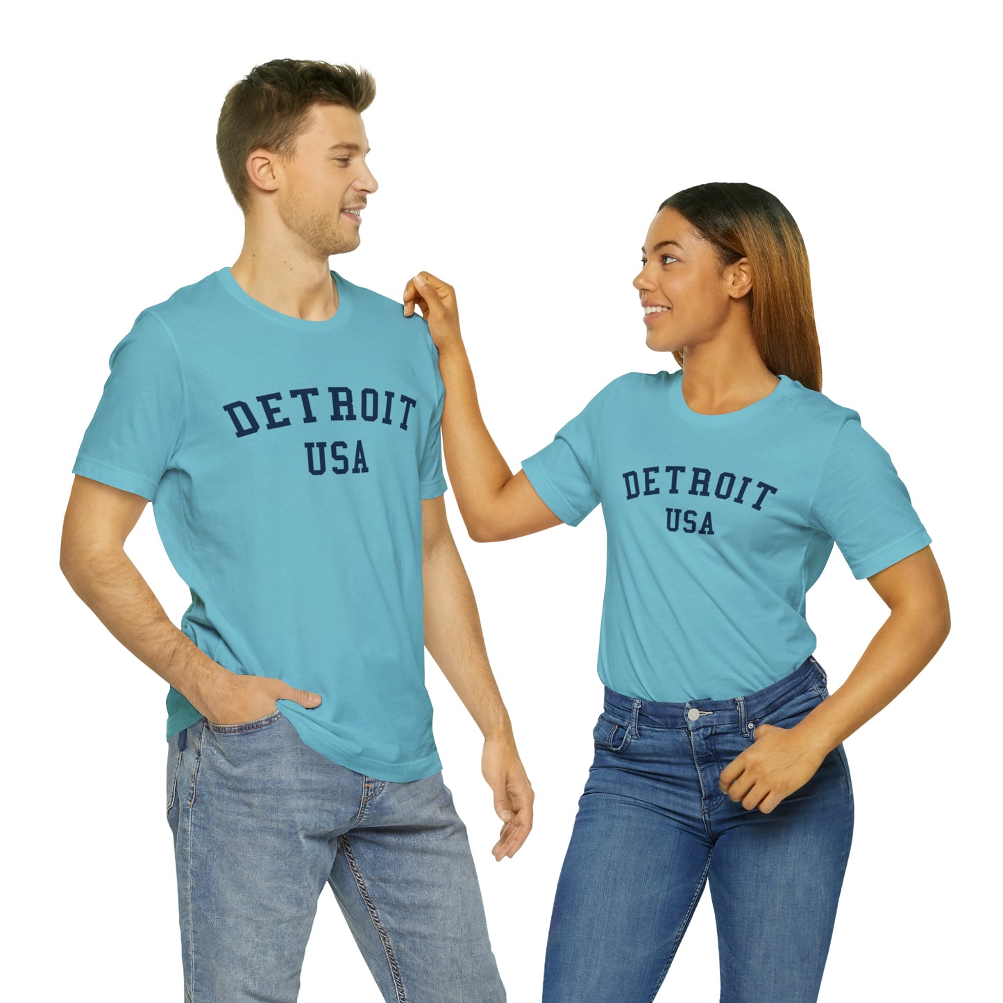 'Detroit USA' T-Shirt (Collegiate Font) | Unisex Standard