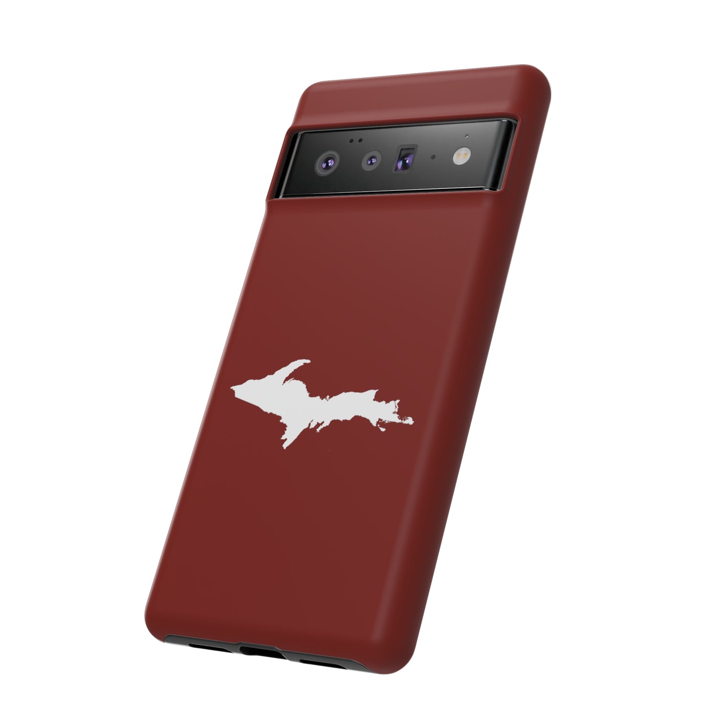 Michigan Upper Peninsula Tough Phone Case (Traverse Cherry Red w/ UP Outline) | Samsung & Pixel Android