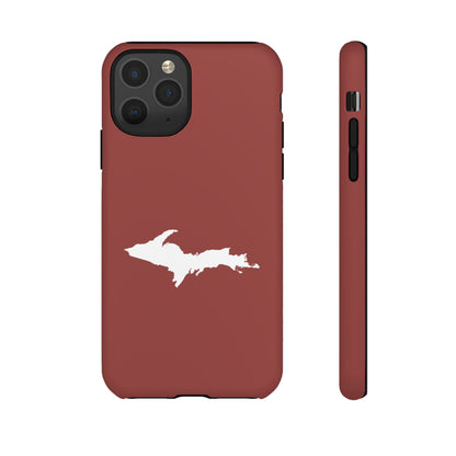 Michigan Upper Peninsula Tough Phone Case (Ore Dock Red w/ UP Outline) | Apple iPhone