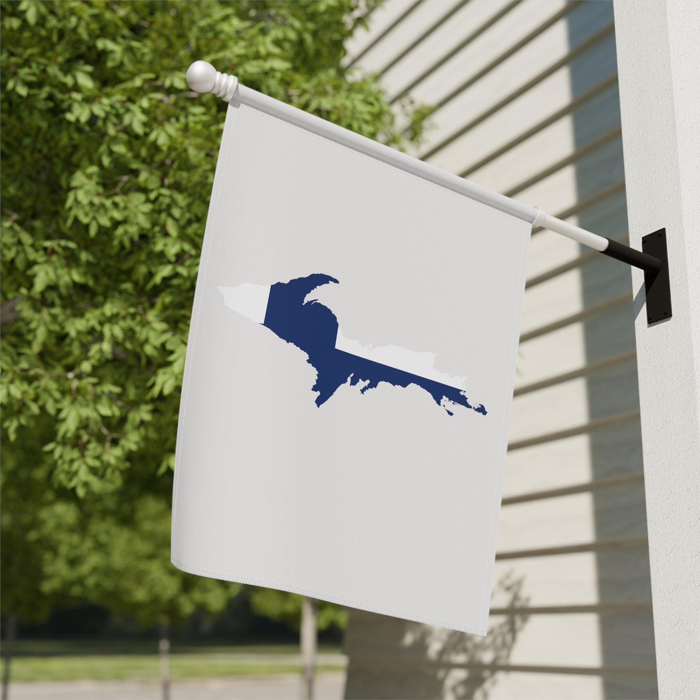 Michigan Upper Peninsula Home & Garden Flag (w/ UP Finland Flag) | Birch Bark White