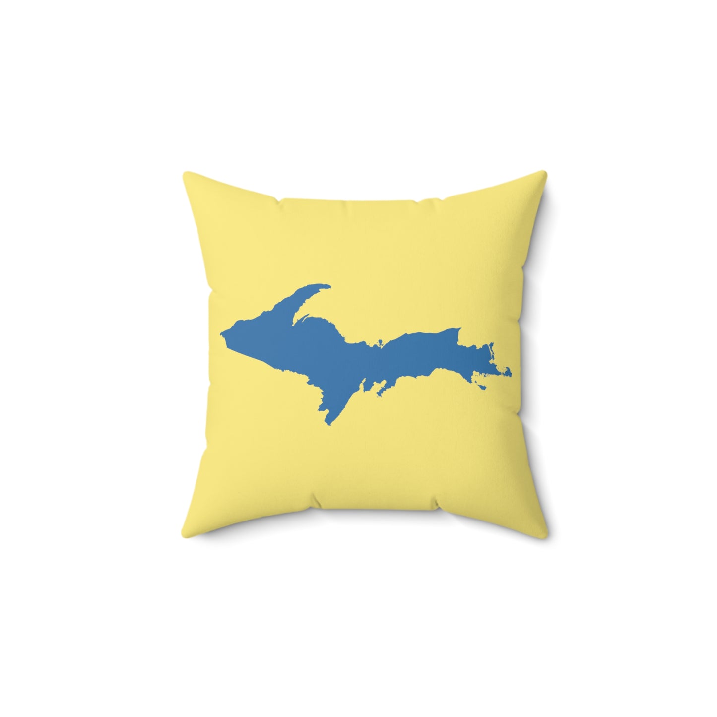 Michigan Upper Peninsula Accent Pillow (w/ UP Outline) | Cherry Yellow