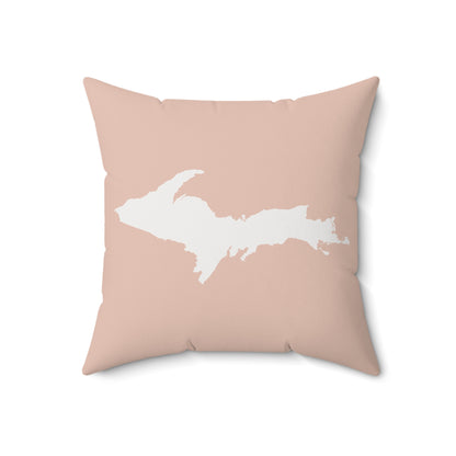 Michigan Upper Peninsula Accent Pillow (w/ UP Outline) | Rose Gold