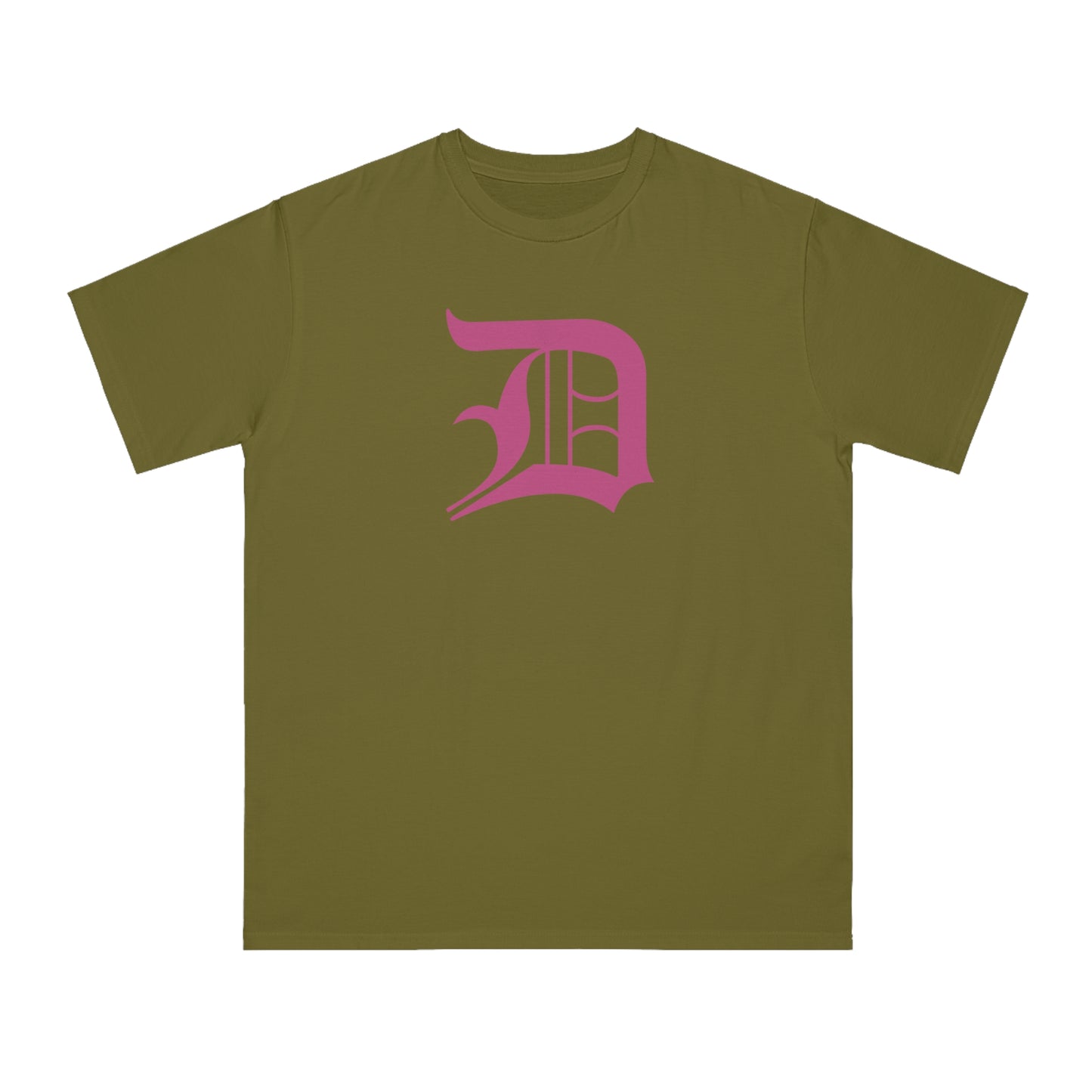 Detroit 'Old English D' T-Shirt (Apple Blossom Pink) | Unisex Organic